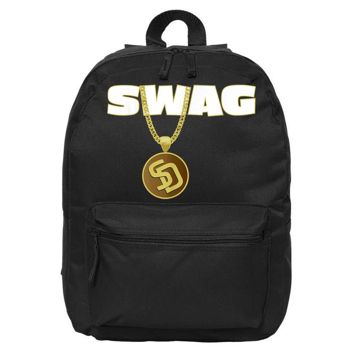 Mens Swags Chain San Diego SD Baseball Home Run Kids Boys 16 in Basic Backpack