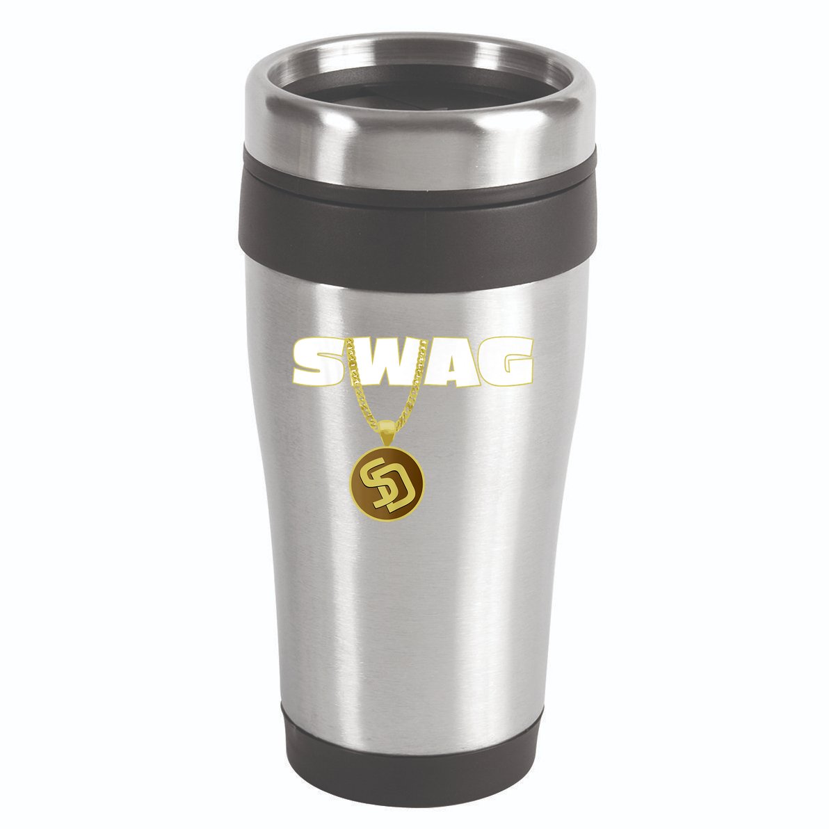 Mens Swags Chain San Diego SD Baseball Home Run Kids Boys 16oz Travel Tumbler
