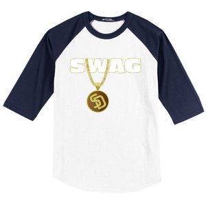 Mens Swags Chain San Diego SD Baseball Home Run Kids Boys Baseball Sleeve Shirt