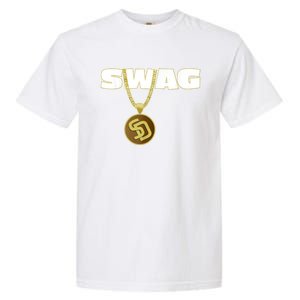 Mens Swags Chain San Diego SD Baseball Home Run Kids Boys Garment-Dyed Heavyweight T-Shirt