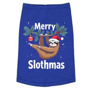 Merry Slothmas Cute Sloth With Santa Hat And Ornat Gift Doggie Tank