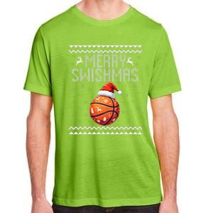 Merry Swishmas Christmas Basketball Ugly Sweater Gift Adult ChromaSoft Performance T-Shirt