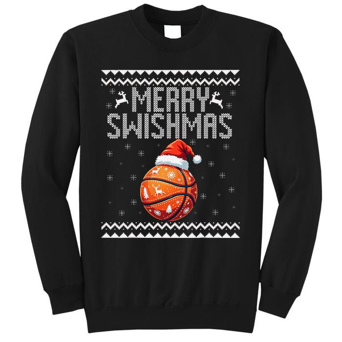 Merry Swishmas Christmas Basketball Ugly Sweater Gift Sweatshirt