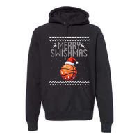 Merry Swishmas Christmas Basketball Ugly Sweater Gift Premium Hoodie