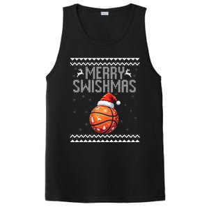 Merry Swishmas Christmas Basketball Ugly Sweater Gift PosiCharge Competitor Tank