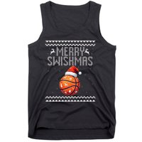 Merry Swishmas Christmas Basketball Ugly Sweater Gift Tank Top