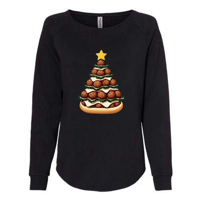 Meatball Sub Christmas Tree Womens California Wash Sweatshirt