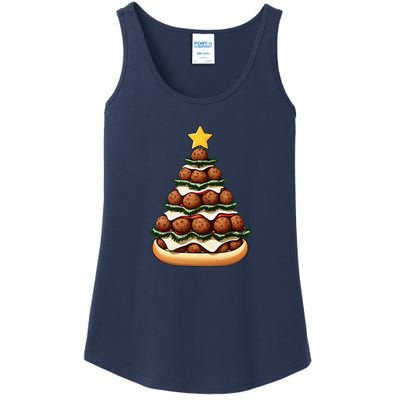 Meatball Sub Christmas Tree Ladies Essential Tank