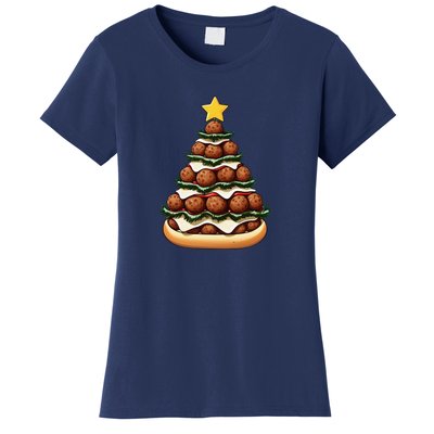 Meatball Sub Christmas Tree Women's T-Shirt