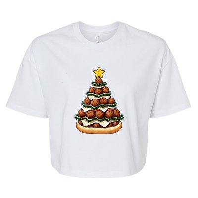 Meatball Sub Christmas Tree Bella+Canvas Jersey Crop Tee