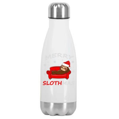 Merry Slothmas Christmas Pajama Funny Lazy Sloth Christmas Gift Stainless Steel Insulated Water Bottle