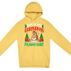 My Squirrel Christmas Pajama Gift Squirrel Lover Xmas Gift Premium Pullover Hoodie