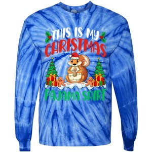 My Squirrel Christmas Pajama Gift Squirrel Lover Xmas Gift Tie-Dye Long Sleeve Shirt