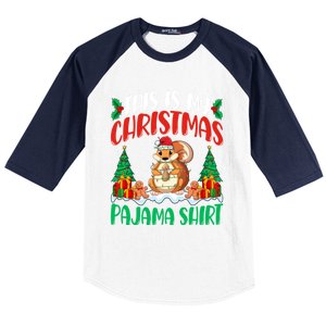 My Squirrel Christmas Pajama Gift Squirrel Lover Xmas Gift Baseball Sleeve Shirt