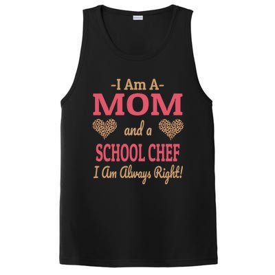 Mom School Chef Leopard Print Hearts Funny Saying Gift PosiCharge Competitor Tank