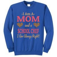 Mom School Chef Leopard Print Hearts Funny Saying Gift Sweatshirt