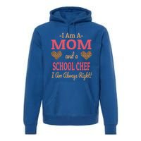 Mom School Chef Leopard Print Hearts Funny Saying Gift Premium Hoodie