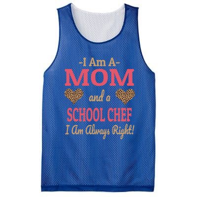 Mom School Chef Leopard Print Hearts Funny Saying Gift Mesh Reversible Basketball Jersey Tank