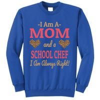 Mom School Chef Leopard Print Hearts Funny Saying Gift Tall Sweatshirt