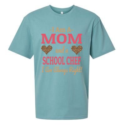 Mom School Chef Leopard Print Hearts Funny Saying Gift Sueded Cloud Jersey T-Shirt