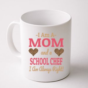 Mom School Chef Leopard Print Hearts Funny Saying Gift Coffee Mug