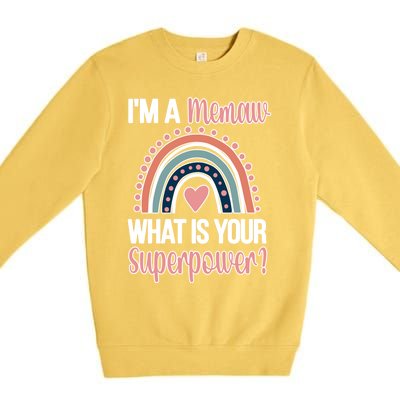 Memaw Superpower Cute Memaw Grandmother Appreciation Gift Premium Crewneck Sweatshirt