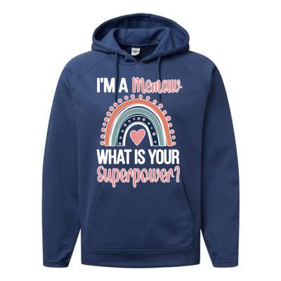 Memaw Superpower Cute Memaw Grandmother Appreciation Gift Performance Fleece Hoodie