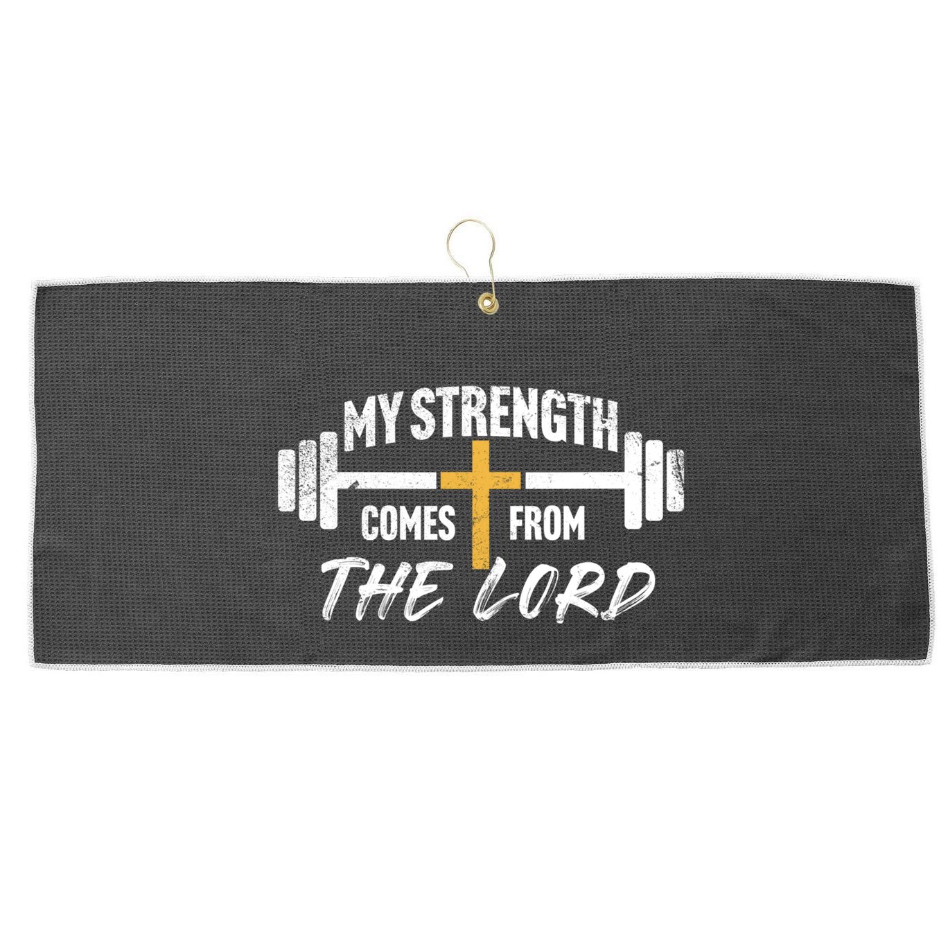 My Strength Christian Bible Verse Gym Workout Gift Large Microfiber Waffle Golf Towel