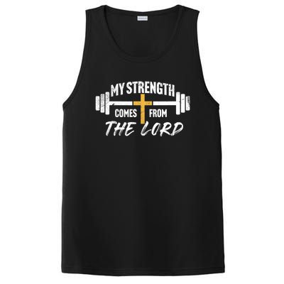 My Strength Christian Bible Verse Gym Workout Gift PosiCharge Competitor Tank