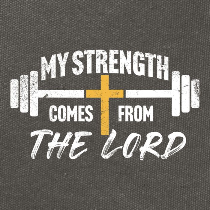 My Strength Christian Bible Verse Gym Workout Gift Cotton Canvas Backpack