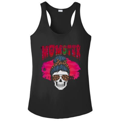 Momster Skeleton Coffee Funny Halloween Mom Gift Ladies PosiCharge Competitor Racerback Tank