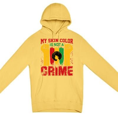 My Skin Color Is Not A Crime Black Empowert History Month Gift Premium Pullover Hoodie