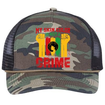 My Skin Color Is Not A Crime Black Empowert History Month Gift Retro Rope Trucker Hat Cap