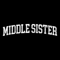 Middle Sister Classic Bold Font Middle Sister Birthday Gift Drawstring Bag