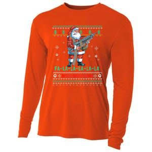 Machine Santa Claus Gun Lover Ugly Christmas Gift Cooling Performance Long Sleeve Crew