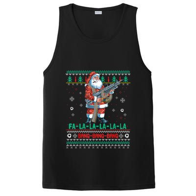 Machine Santa Claus Gun Lover Ugly Christmas Gift PosiCharge Competitor Tank