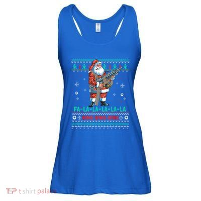 Machine Santa Claus Gun Lover Ugly Christmas Gift Ladies Essential Flowy Tank