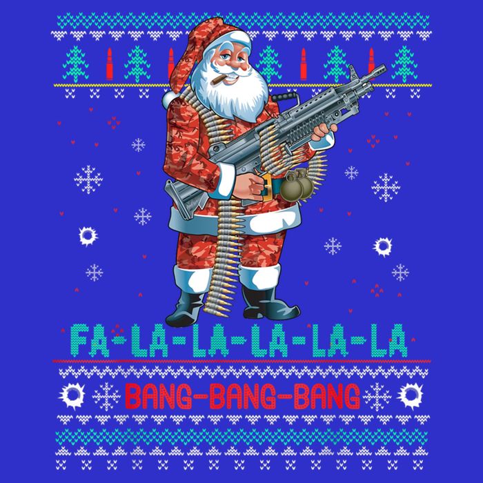 Machine Santa Claus Gun Lover Ugly Christmas Gift 16 in Basic Backpack