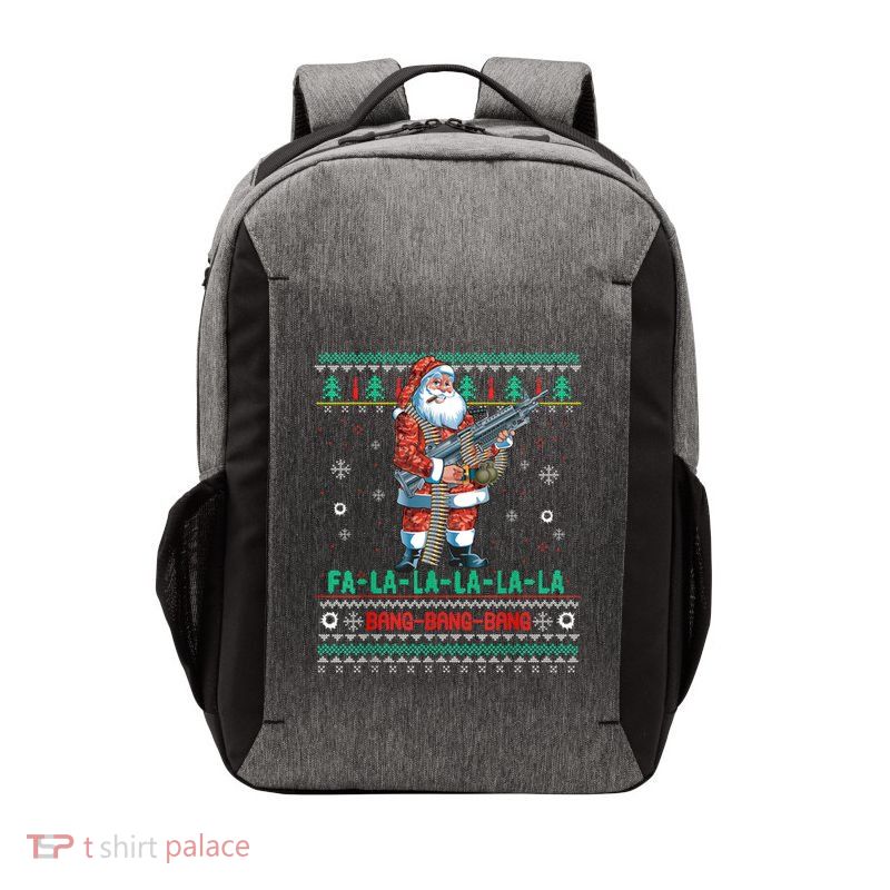 Machine Santa Claus Gun Lover Ugly Christmas Gift Vector Backpack