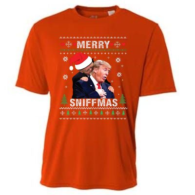 Merry Sniffmas Christmas Anti Biden Ugly Christmas Sweater Cooling Performance Crew T-Shirt