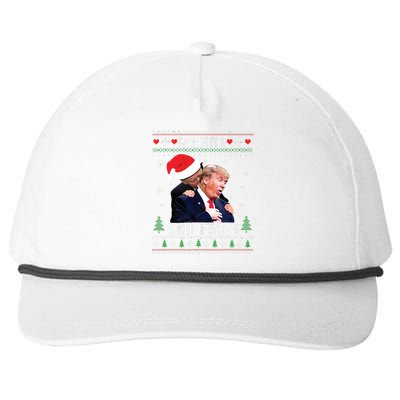 Merry Sniffmas Christmas Anti Biden Ugly Christmas Sweater Snapback Five-Panel Rope Hat