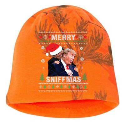 Merry Sniffmas Christmas Anti Biden Ugly Christmas Sweater Kati - Camo Knit Beanie