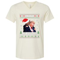 Merry Sniffmas Christmas Anti Biden Ugly Christmas Sweater V-Neck T-Shirt