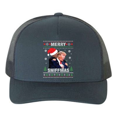 Merry Sniffmas Christmas Anti Biden Ugly Christmas Sweater Yupoong Adult 5-Panel Trucker Hat