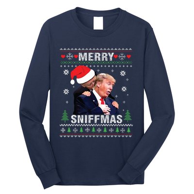 Merry Sniffmas Christmas Anti Biden Ugly Christmas Sweater Long Sleeve Shirt