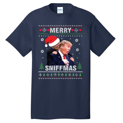 Merry Sniffmas Christmas Anti Biden Ugly Christmas Sweater Tall T-Shirt