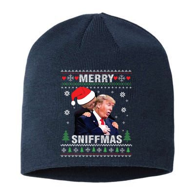 Merry Sniffmas Christmas Anti Biden Ugly Christmas Sweater Sustainable Beanie