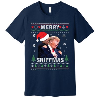 Merry Sniffmas Christmas Anti Biden Ugly Christmas Sweater Premium T-Shirt