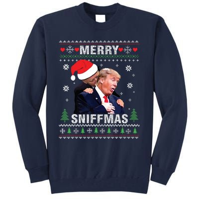 Merry Sniffmas Christmas Anti Biden Ugly Christmas Sweater Tall Sweatshirt