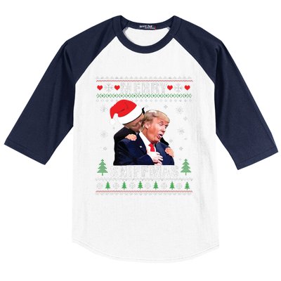 Merry Sniffmas Christmas Anti Biden Ugly Christmas Sweater Baseball Sleeve Shirt